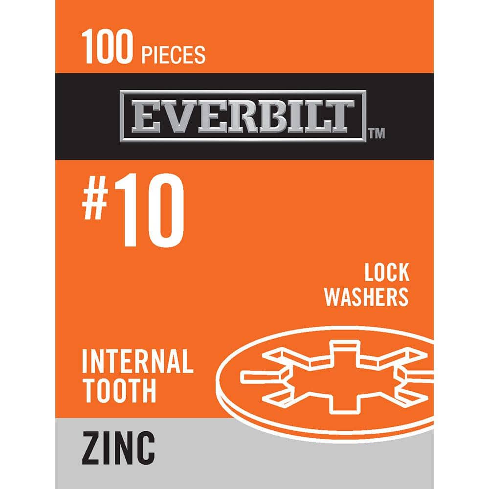 Everbilt #10 Zinc-Plated Steel Internal Tooth Lock Washer (100-Piece per Pack)