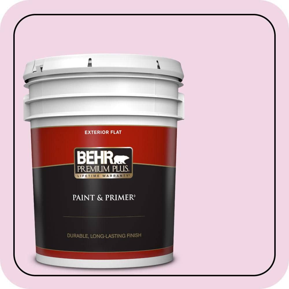 BEHR PREMIUM PLUS 5 gal. #680A-1 Candy Tuft Flat Exterior Paint & Primer