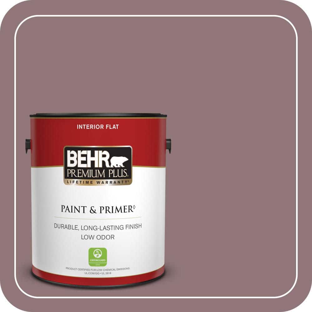BEHR PREMIUM PLUS 1 gal. #N120-5 Plumville Flat Low Odor Interior Paint & Primer (1)