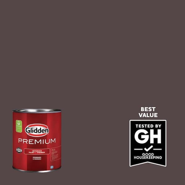 Glidden Premium 1 qt. PPG1014-7 Satin Interior Latex Paint Black Walnut (2)