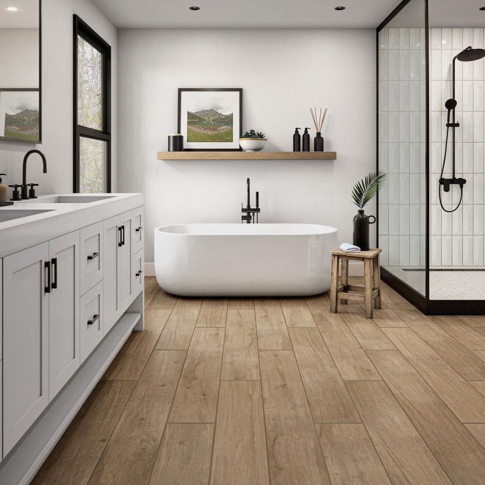 Daltile Suttongrove Oak 8 in. x 48 in. Matte Porcelain Floor and Wall Tile (2.618 sq. ft./each) (3)