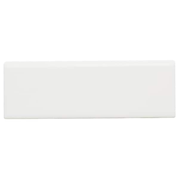 Daltile Restore Bright White 2 in. x 6 in. Glazed Ceramic Bullnose Trim Tile (0.1 sq. ft./each)