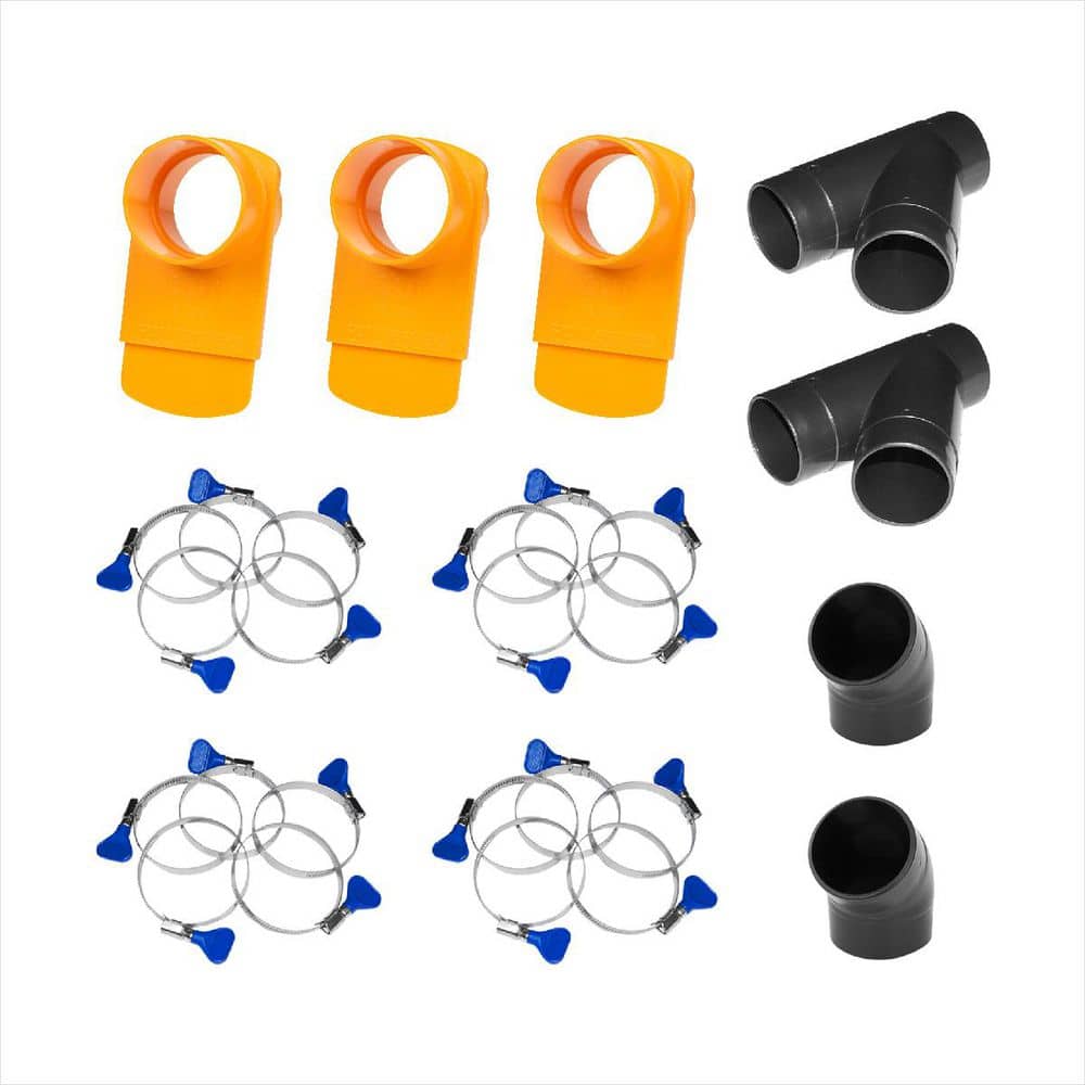 ‎POWERTEC 2-1/2 in. Dust Collection Fittings Kit with Connectors, Blast Gates and Clamps for Dust Collector Systems (1)