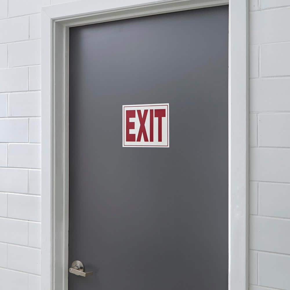 Everbilt 8 in. x 11 in. Glow-in-the-Dark Adhesive Exit Sign (2)