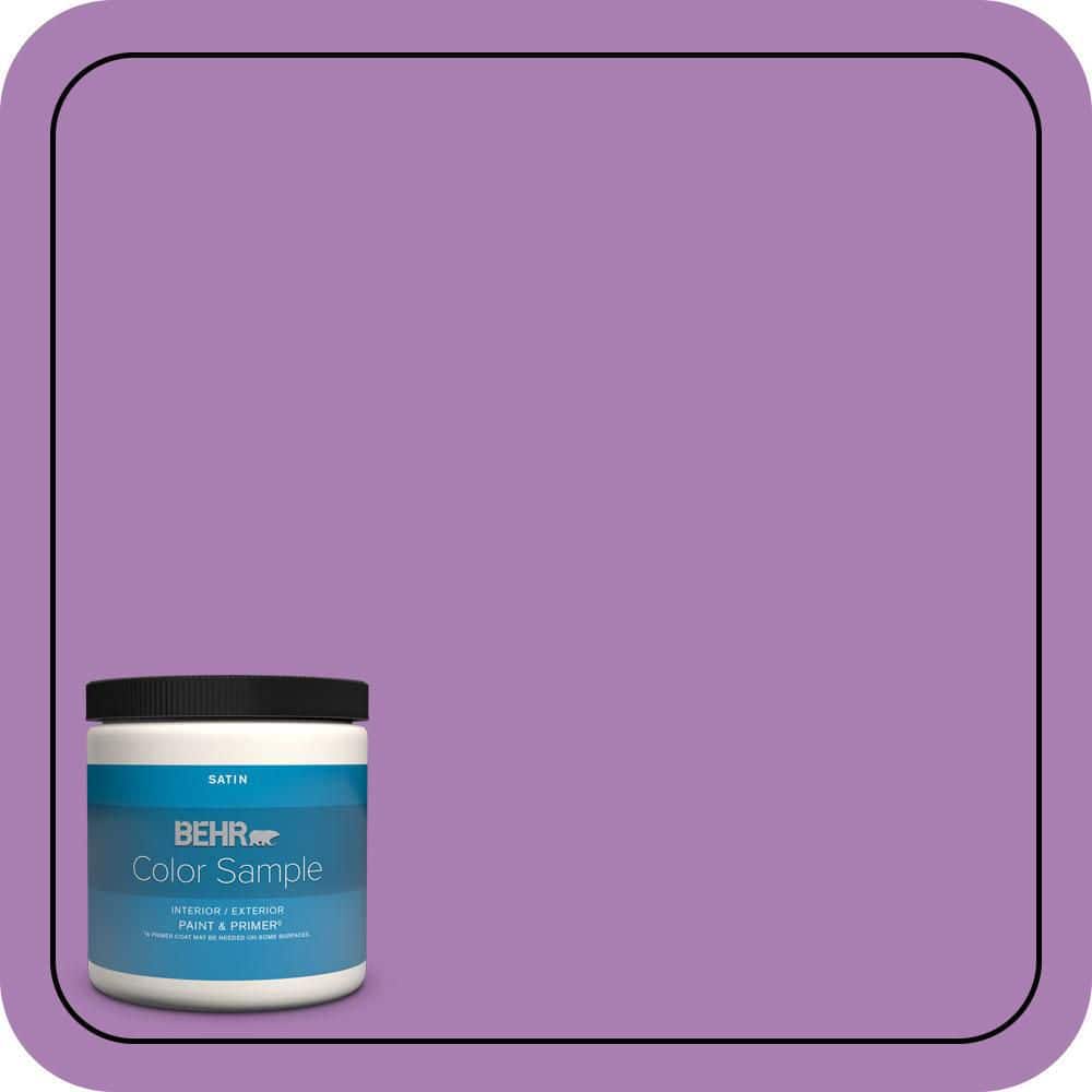 BEHR PREMIUM PLUS 8 oz. #P100-5 I Heart Potion Satin Enamel Interior/Exterior Paint & Primer Color Sample (1)