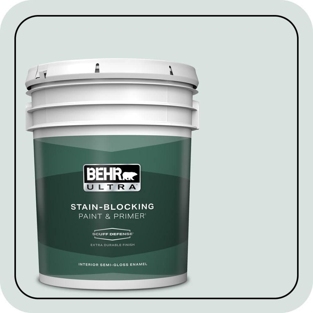 BEHR ULTRA 5 gal. #N440-1 Streetwise Extra Durable Semi-Gloss Enamel Interior Paint & Primer