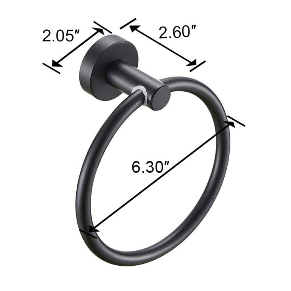 Flynama 3-Piece Wall Mounted Hand Towel Holder in Matte Black, 16-27 in. Aluminum Adjustable Bathroom Accessories Set (3)