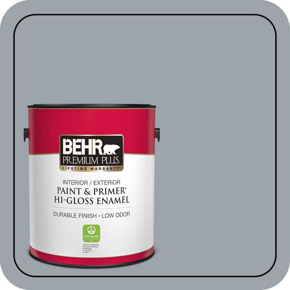 BEHR PREMIUM PLUS 1 gal. #MQ5-22 Rainmaster Hi-Gloss Enamel Interior/Exterior Paint & Primer (1)