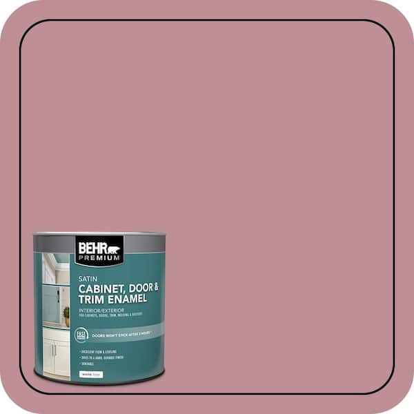 BEHR PREMIUM 1 qt. #S130-4 Cherry Juice Satin Enamel Interior/Exterior Cabinet, Door & Trim Paint (2)