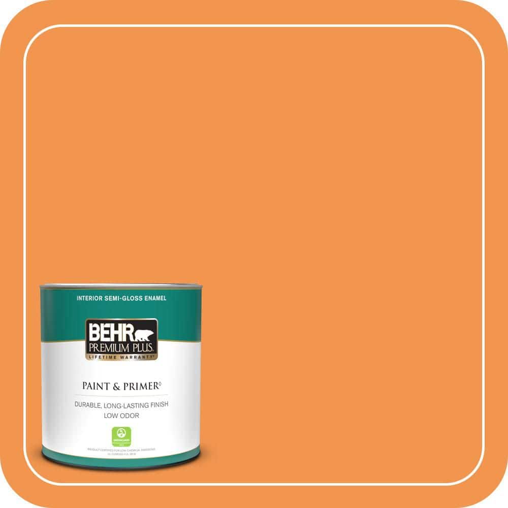 BEHR PREMIUM PLUS 1 qt. #P230-6 Toucan Semi-Gloss Enamel Low Odor Interior Paint & Primer