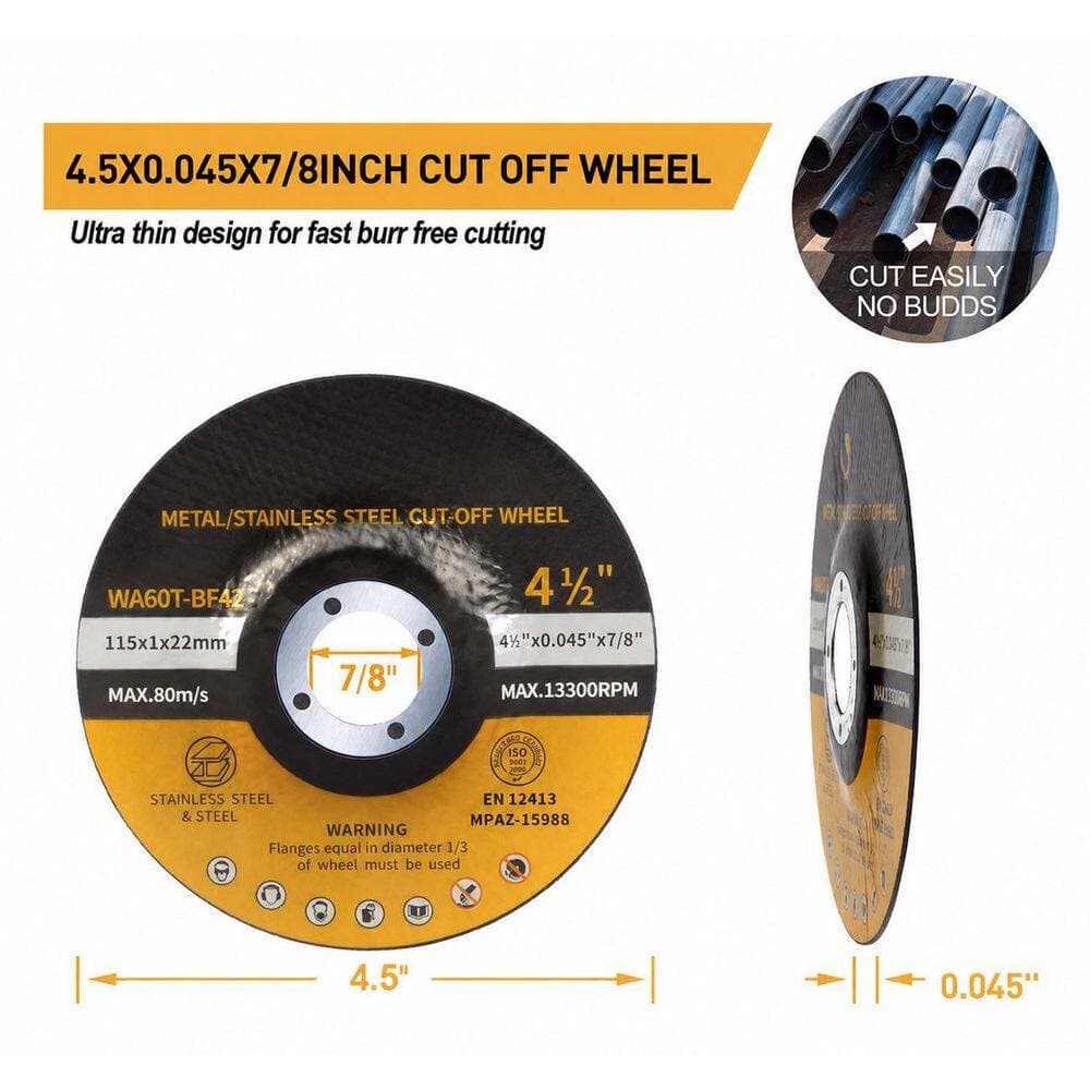 LAIFUCAM 25-Pack Aluminum Oxide Cut Off Wheel Cutting Disc with Fast Burr Free Cutting for Angle Grinder and Air Tool (3)