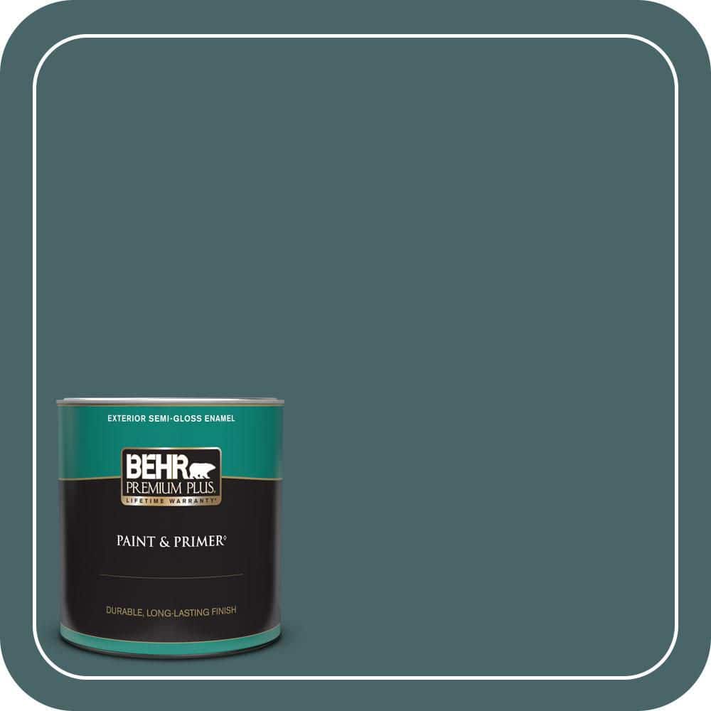 BEHR PREMIUM PLUS 1 qt. #MQ6-02 Walk Me Home Semi-Gloss Enamel Exterior Paint & Primer