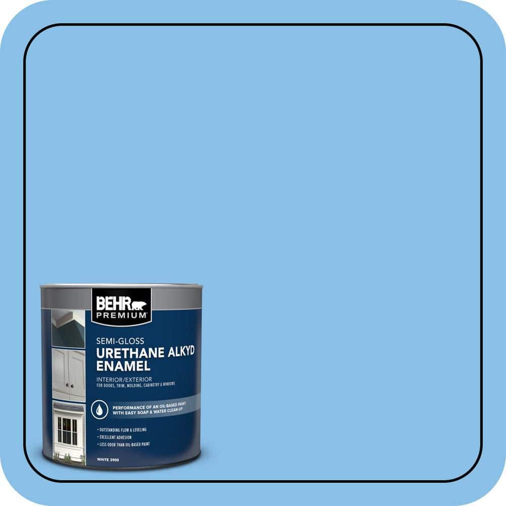 BEHR PREMIUM 1 qt. #P510-3 Rhodes Semi-Gloss Enamel Urethane Alkyd Interior/Exterior Paint (1)