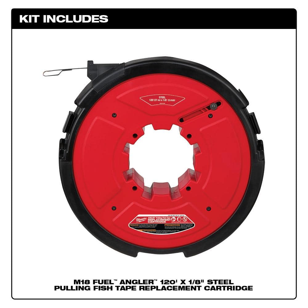 Milwaukee M18 Fuel Angler 120 ft. x 1/8 in. Steel Pulling Fish Tape Drum (2)