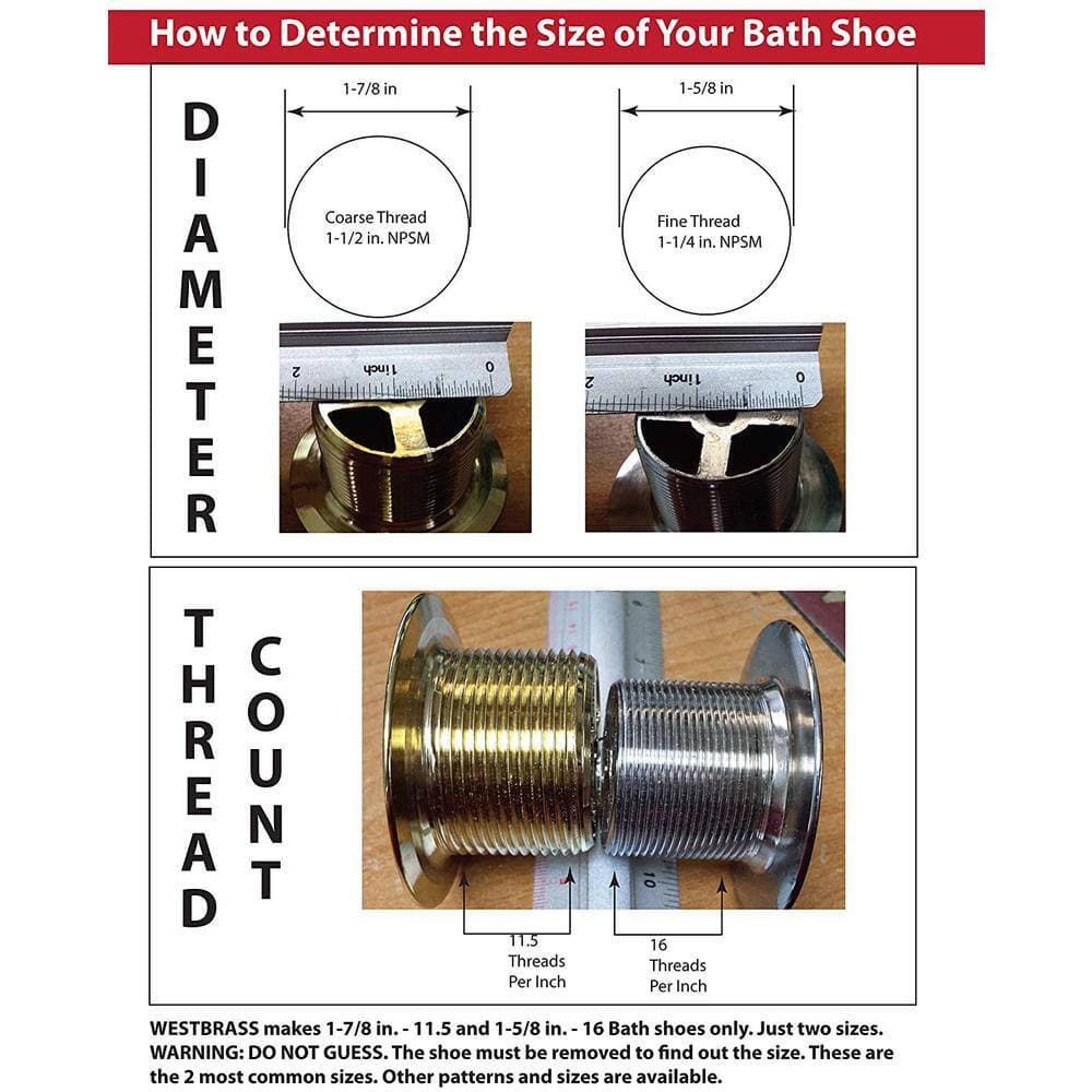 Westbrass 1-1/2 in. NPSM Coarse Thread Mushroom Tip-Toe Bathtub Drain with Illusionary Overflow Faceplate, Polished Chrome (2)