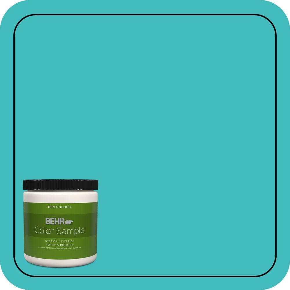 BEHR PREMIUM PLUS 8 oz. #P460-4 Lagoon Rock Semi-Gloss Interior/Exterior Paint & Primer Color Sample