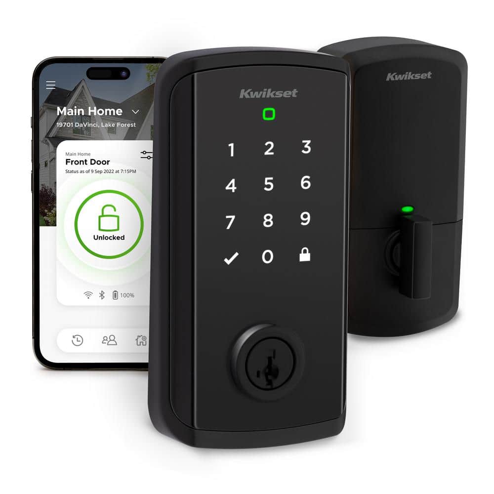 Kwikset HALO Select Touchscreen Wi-Fi and Matter Enabled Smart Lock Deadbolt in Matte Black