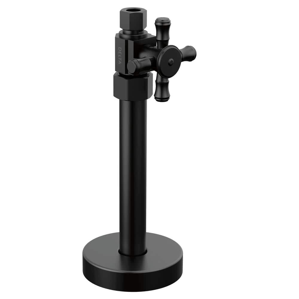 Delta 1/2 in. x 7.63 in. L Matte Black Brass Straight Supply Stop Valve (1)