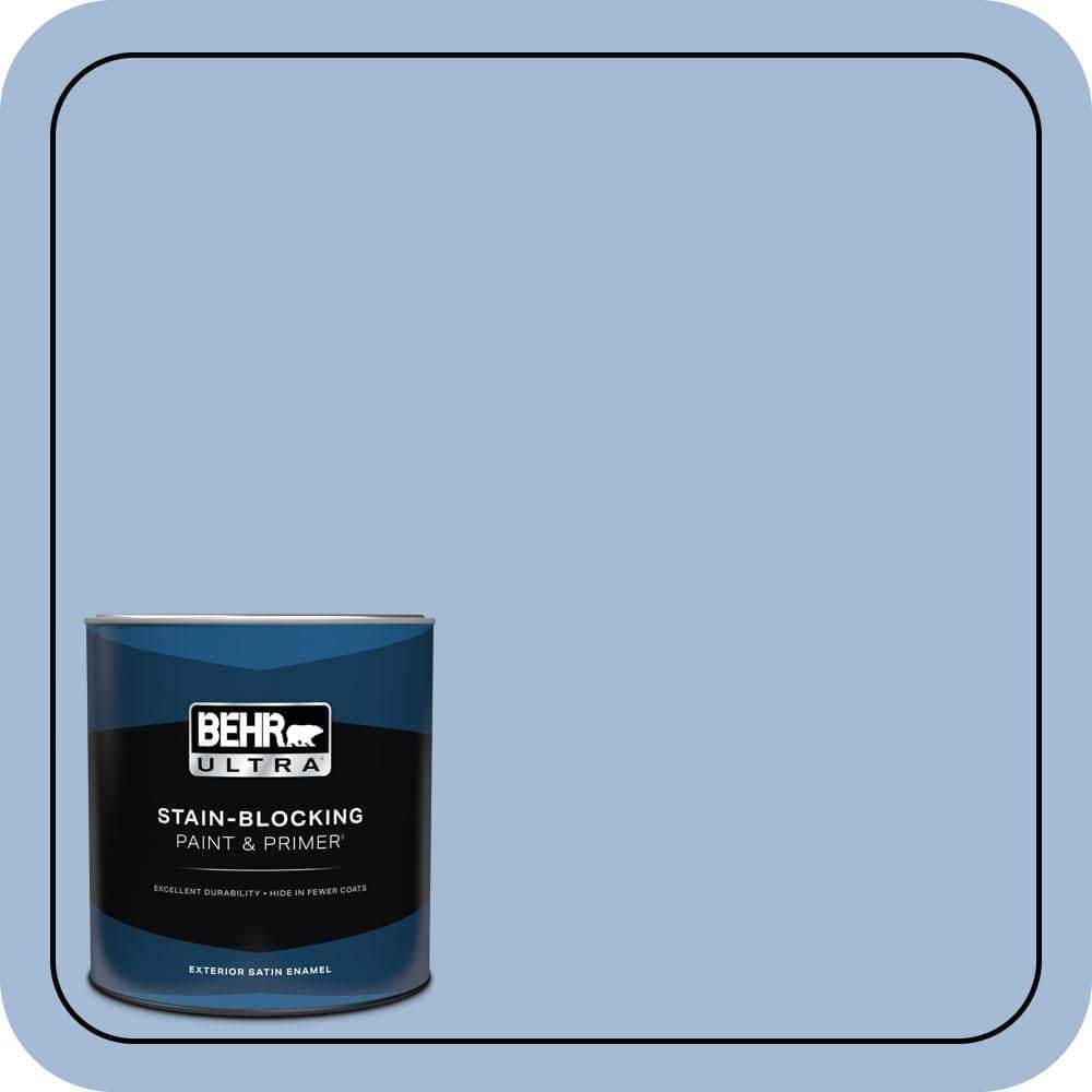 BEHR ULTRA 1 qt. #M530-3 Perennial Blue Satin Enamel Exterior Paint & Primer