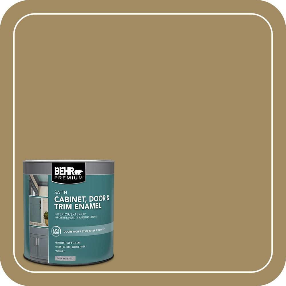 BEHR PREMIUM 1 qt. #S320-6 Garden Salt Green Satin Enamel Interior/Exterior Cabinet, Door & Trim Paint (1)