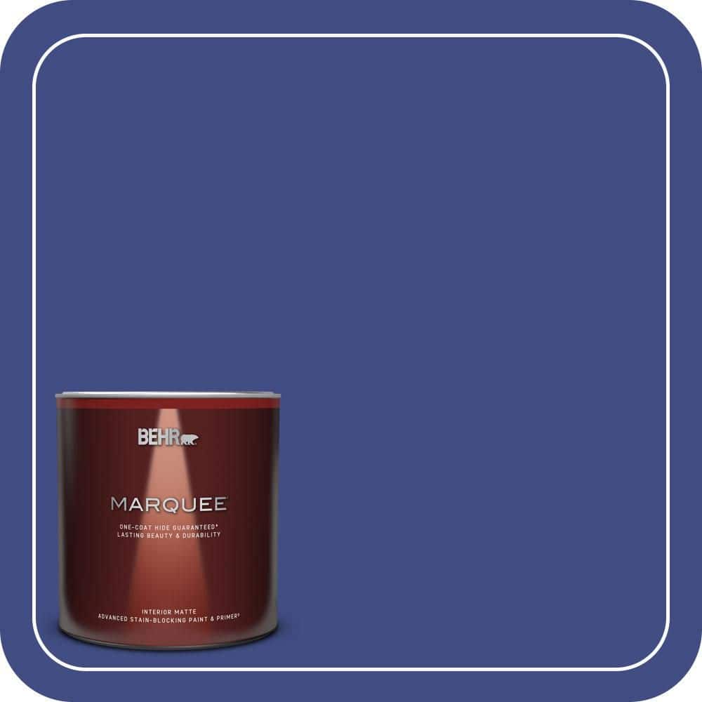 BEHR MARQUEE 1 Qt. #MQ5-48 Boudoir Blue One-Coat Hide Matte Interior Paint & Primer