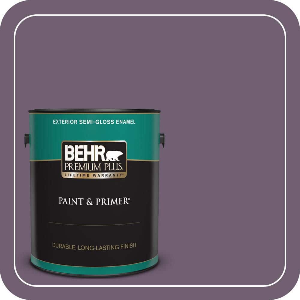 BEHR PREMIUM PLUS 1 gal. #S100-6 Blackberry Jam Semi-Gloss Enamel Exterior Paint & Primer