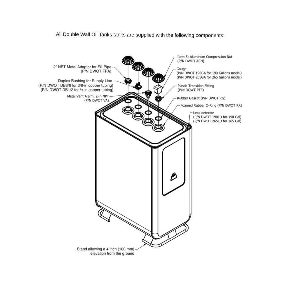 Unbranded Double Wall Oil Tank 2-in-1 Tank with Accessories (3)