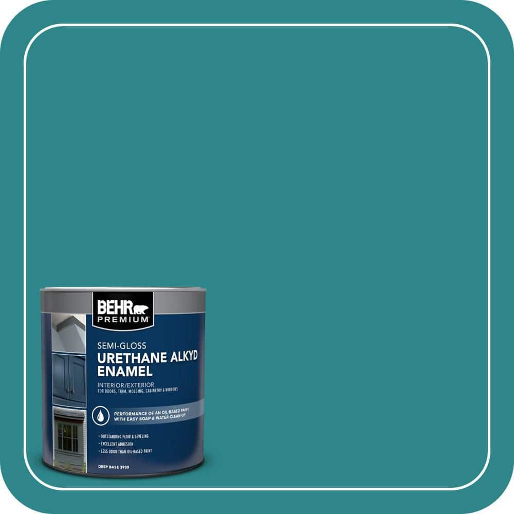 BEHR PREMIUM 1 qt. #M460-6 Thai Teal Semi-Gloss Enamel Urethane Alkyd Interior/Exterior Paint (1)
