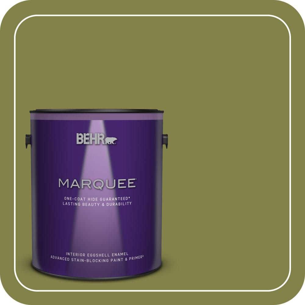 BEHR MARQUEE 1 gal. #MQ6-61 Basil Chiffonade One-Coat Hide Eggshell Enamel Interior Paint & Primer