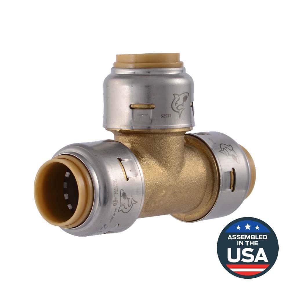 SharkBite Max 1/2 in. Push-to-Connect Brass Tee Fitting