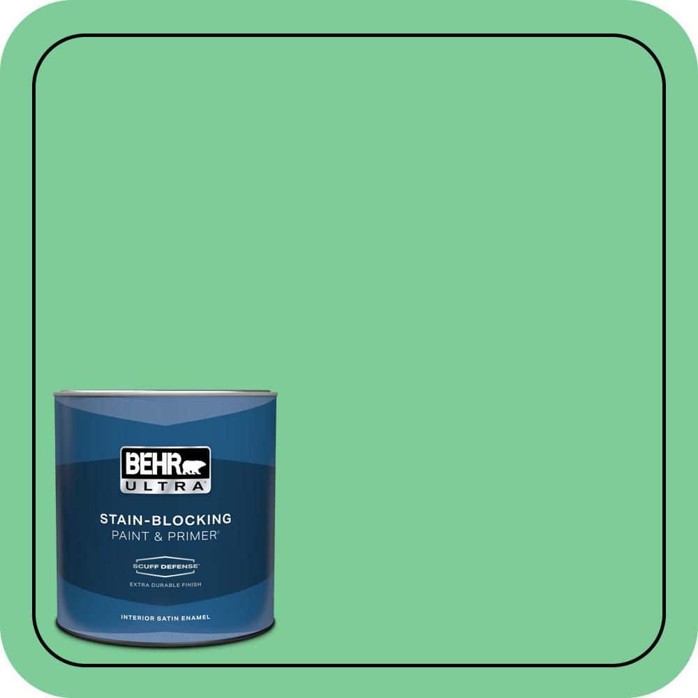BEHR ULTRA 1 qt. #460B-4 Garden Glow Extra Durable Satin Enamel Interior Paint & Primer