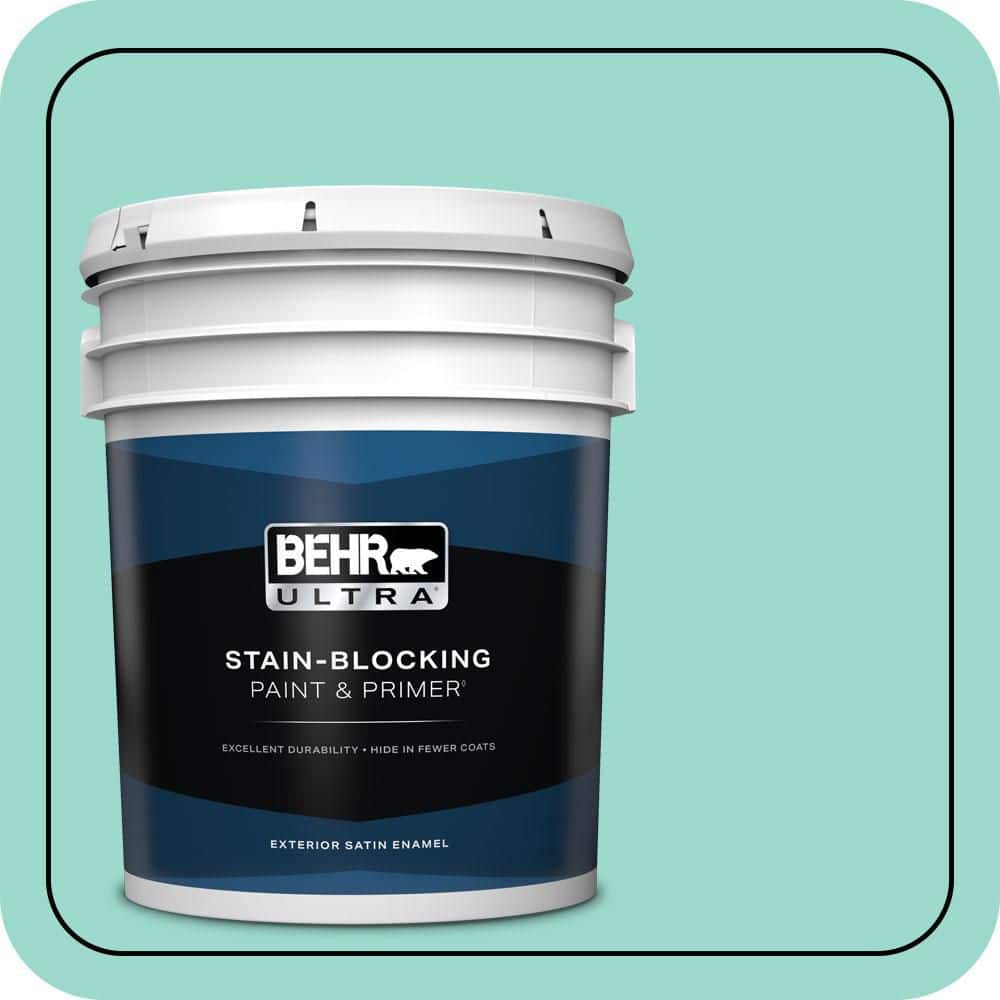 BEHR ULTRA 5 gal. #P440-3 Fish Pond Satin Enamel Exterior Paint & Primer