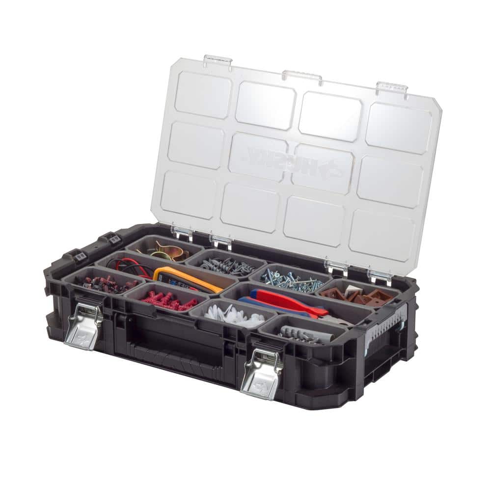 Husky Connect Stackable Portable Heavy Duty Lightweight 10-Compartment Small Tool and Parts Organizer