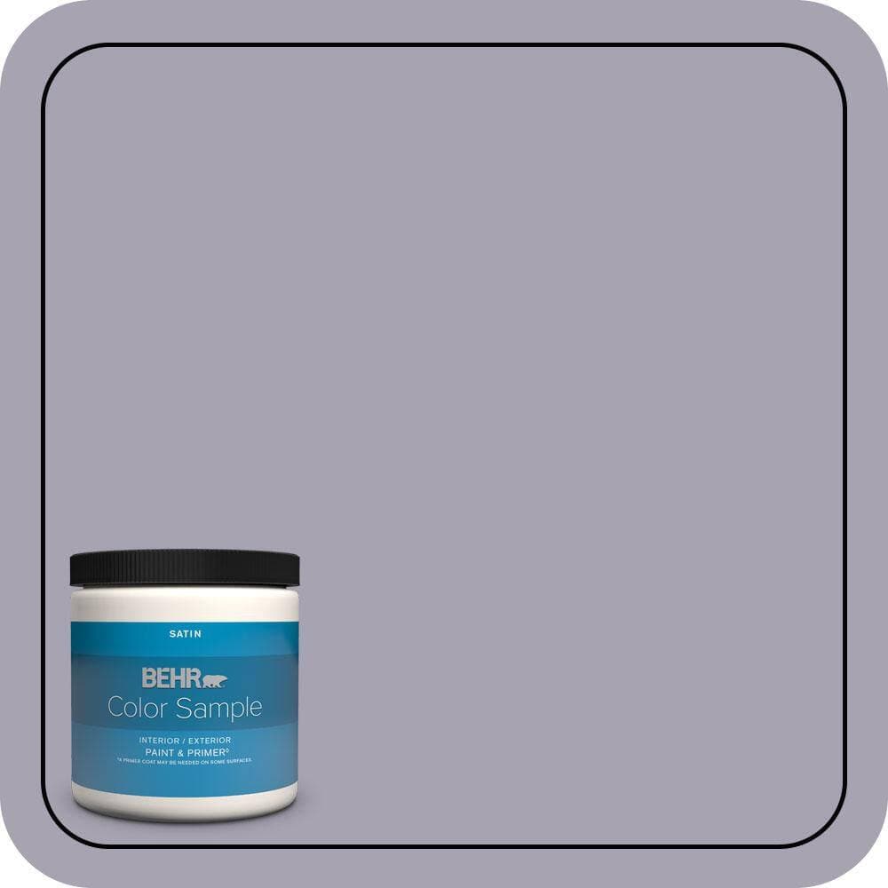 BEHR PREMIUM PLUS 8 oz. #N560-3 Luxe Lilac Satin Enamel Interior/Exterior Paint & Primer Color Sample