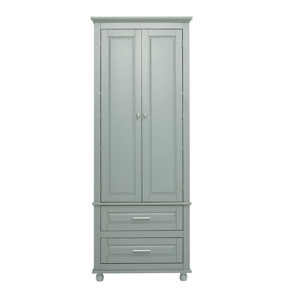 Noble House Torsi 24 in. W 15.7 in. D 62.5 in. H Double Door Storage Linen Cabinet with Drawers and Adjustable Shelves (2)