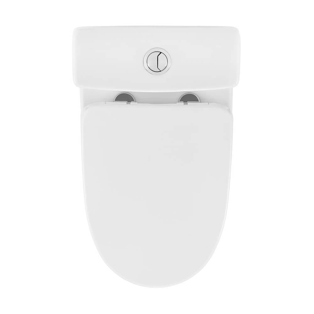 Carlton Plumbing MacKenzie 1-Piece 14 in. Rough-in 1.1/1.6 GPF Dual Top Flush Round Toilet in Glossy White (3)