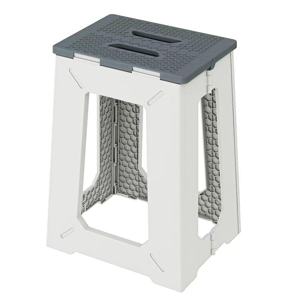 Wudkey 17.7 in. Plastic Foldable Bath Shower Chair in Gray, Safety Chair Seat, Anti-Slip Bench Bathtub Stool for Elderly