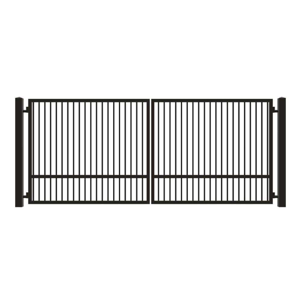 Unbranded Driveway Gate — Swing, Center, Square, Single, Black — 178"W x 72"H (1)