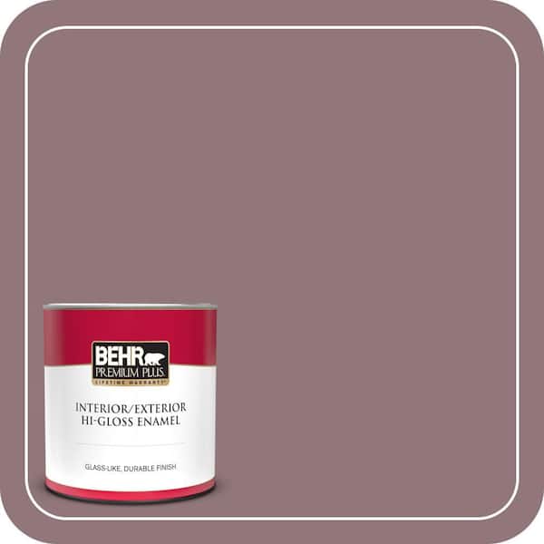 BEHR PREMIUM PLUS 1 qt. #N120-5 Plumville Hi-Gloss Enamel Interior/Exterior Paint & Primer (2)