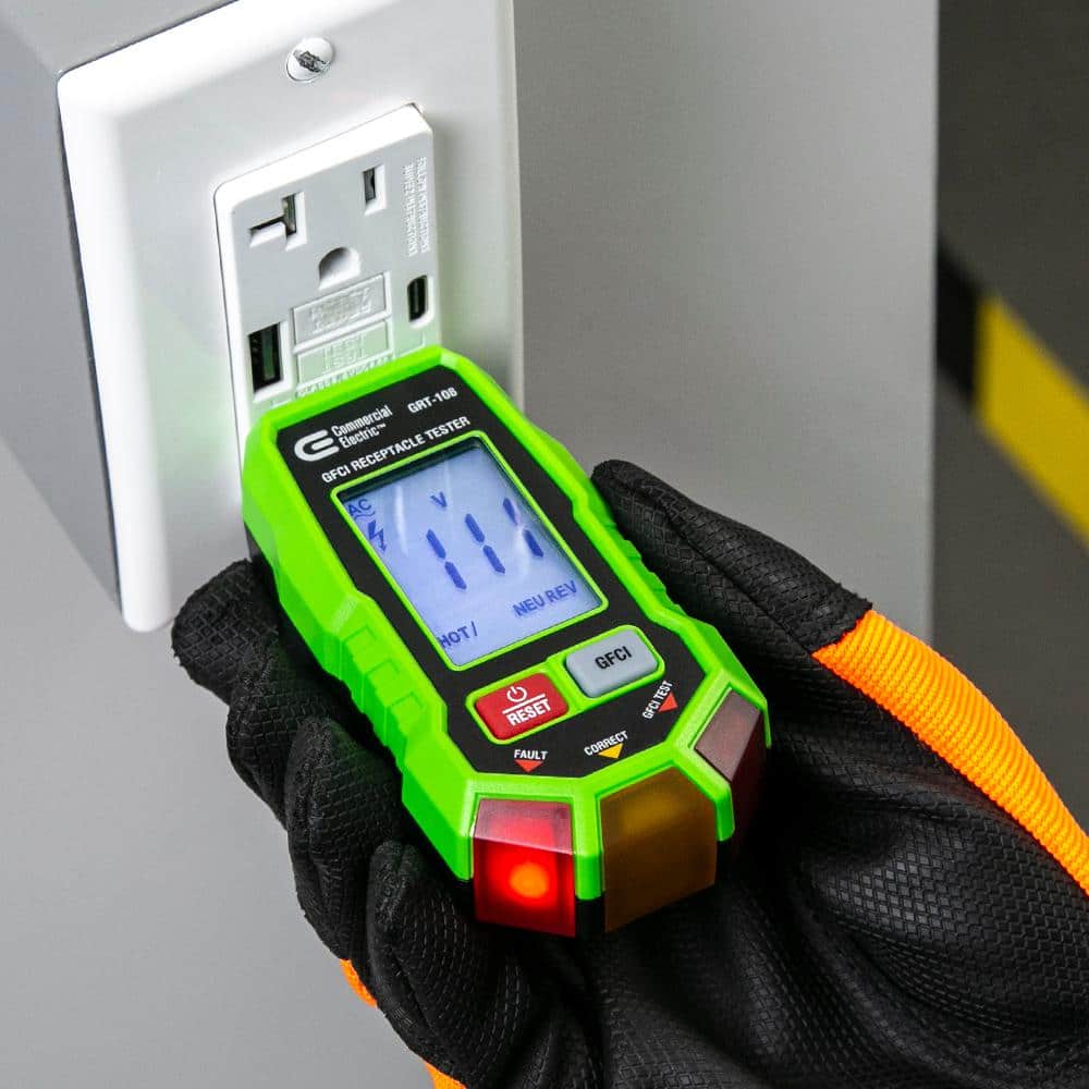 Commercial Electric GFCI Electrical Outlet Tester with LCD (4)