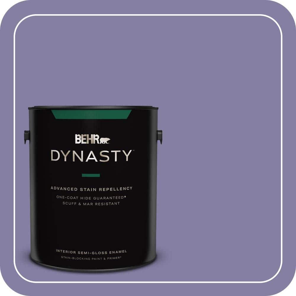 BEHR DYNASTY 1 gal. #640D-6 Chinese Violet Semi-Gloss Enamel Interior Stain-Blocking Paint & Primer