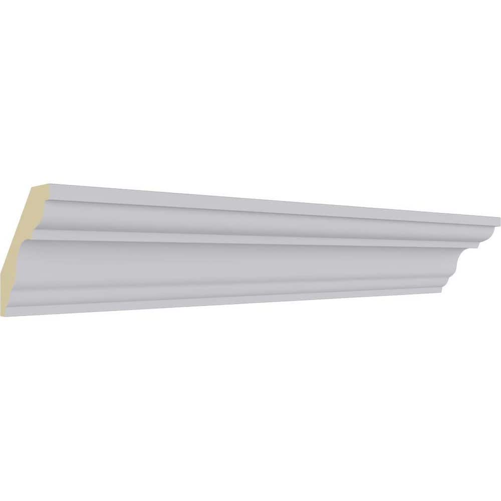 Ekena Millwork 3 in. x 3 in. x 94-1/2 in. Polyurethane Palmetto Smooth Crown Moulding (2)
