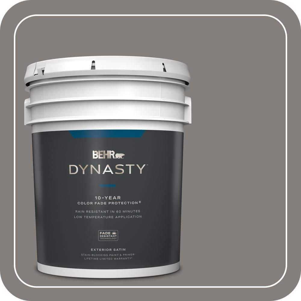 BEHR DYNASTY 5 gal. #PPU18-17 Suede Gray Satin Enamel Exterior Stain-Blocking Paint & Primer