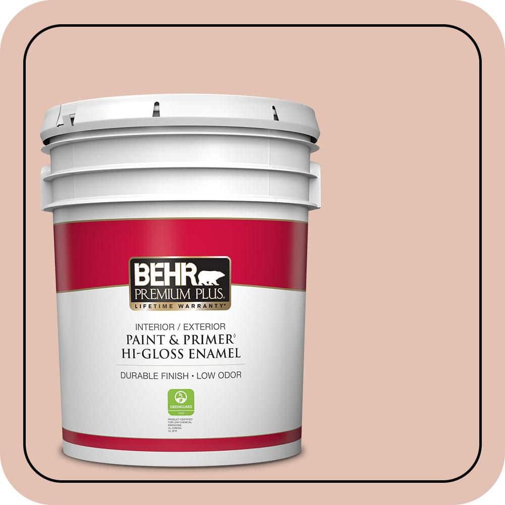 BEHR PREMIUM PLUS 5 gal. #S180-2 Sunwashed Brick Hi-Gloss Enamel Interior/Exterior Paint & Primer