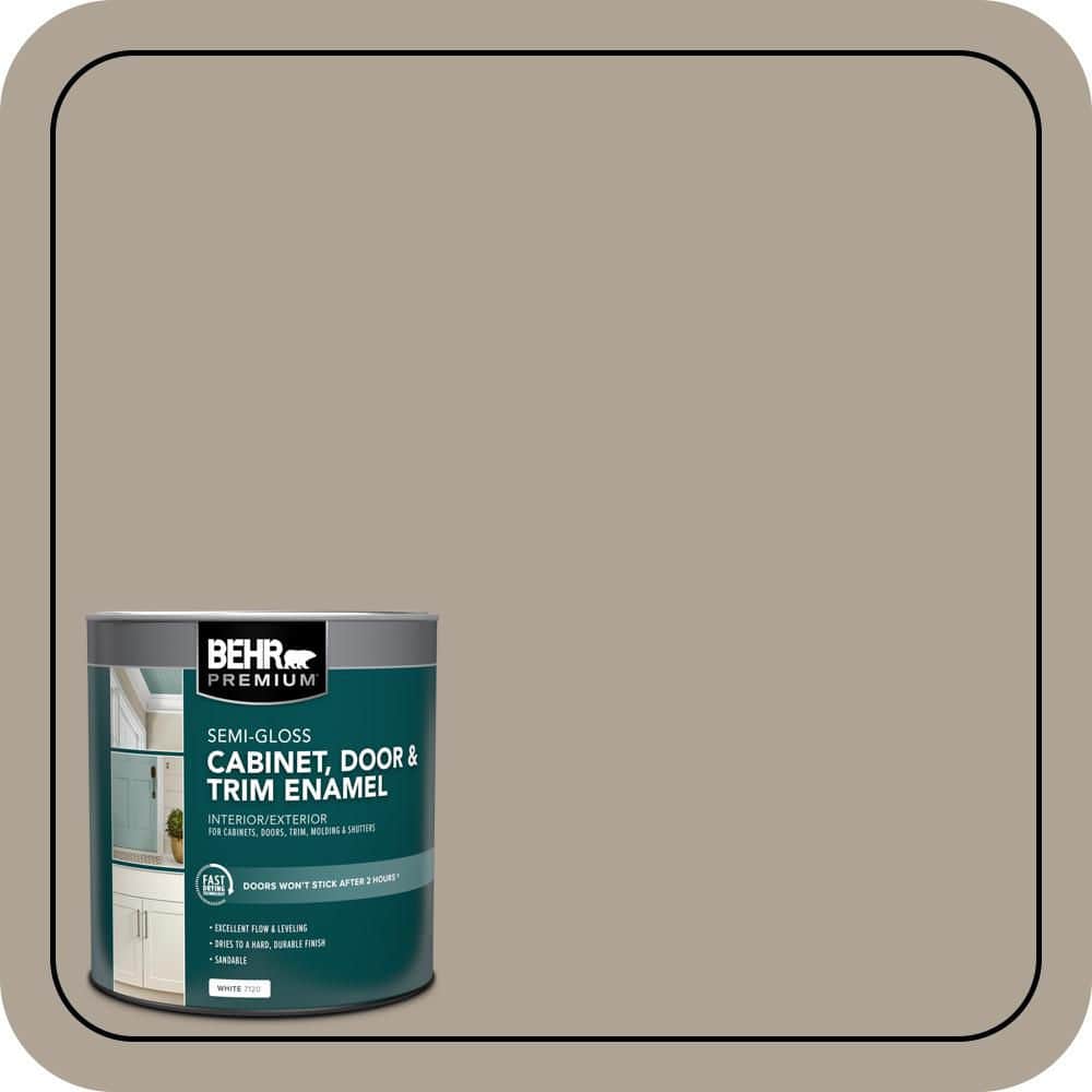 BEHR PREMIUM 1 qt. #HDC-NT-14 Smoked Tan Semi-Gloss Enamel Interior/Exterior Cabinet, Door & Trim Paint