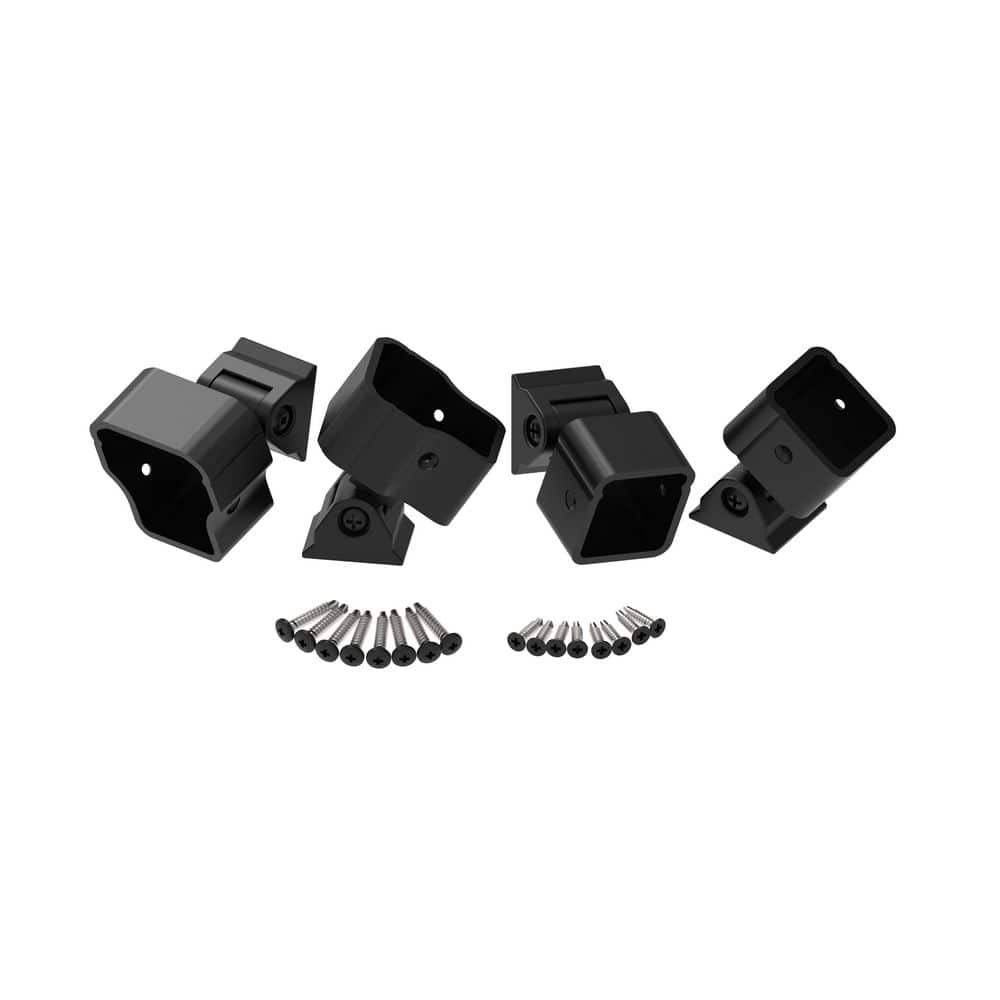 NewTechWood Allure 8 ft. x 36 in. Black Aluminum Pre-Assembled Stair Railing Kit (3)