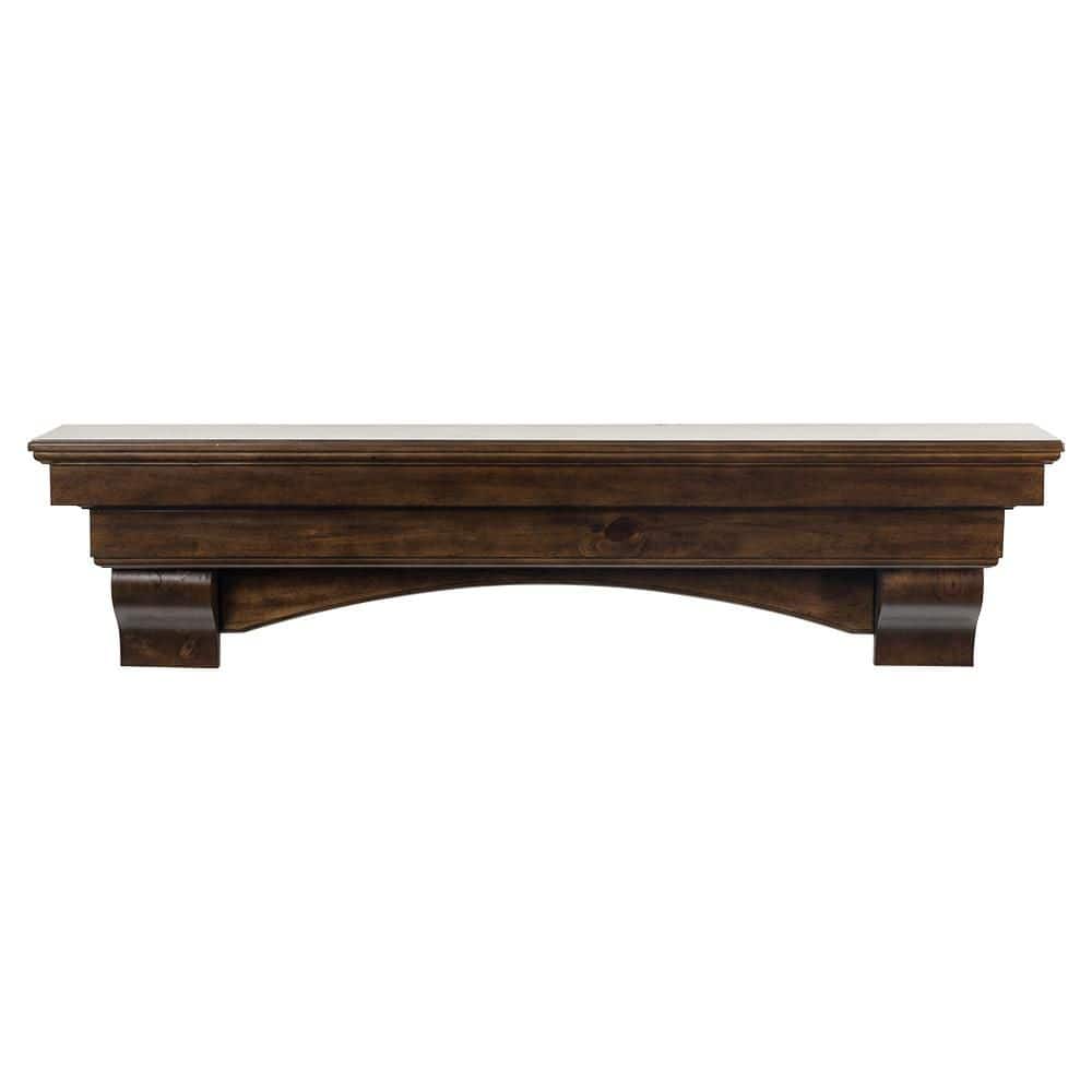 MANTELSDIRECT Salem Mocha Stain 60 in. Wood Fireplace Cap-Shelf Mantel