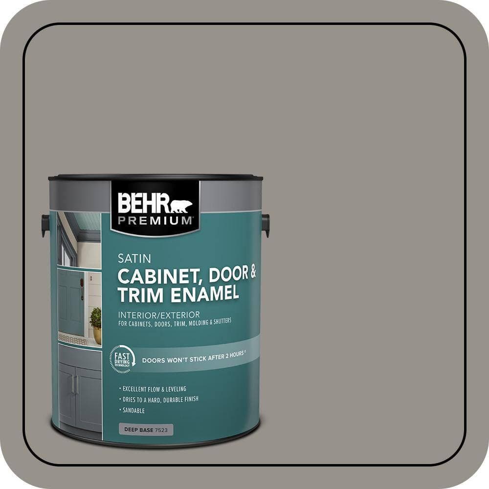 BEHR PREMIUM 1 gal. #PPU18-16 Elephant Skin Satin Enamel Interior/Exterior Cabinet, Door & Trim Paint (1)