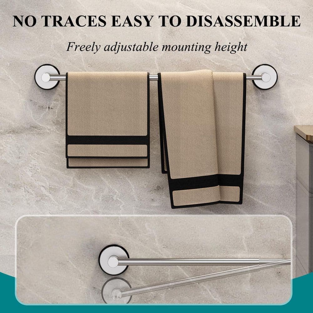 Wudkey Adjustable 12 in. to Wall Mounted Stainless Steel Towel Bar Towel Holder for Glass Shower Door (3)