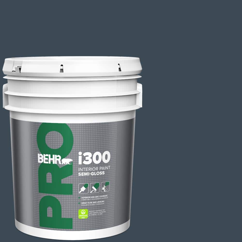 BEHR PRO 5 gal. #BXC-26 New Navy Blue Semi-Gloss Interior Paint